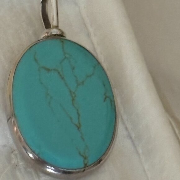 ATI 925 Made in Mexico Large Turquoise Pendant - Picture 3 of 12